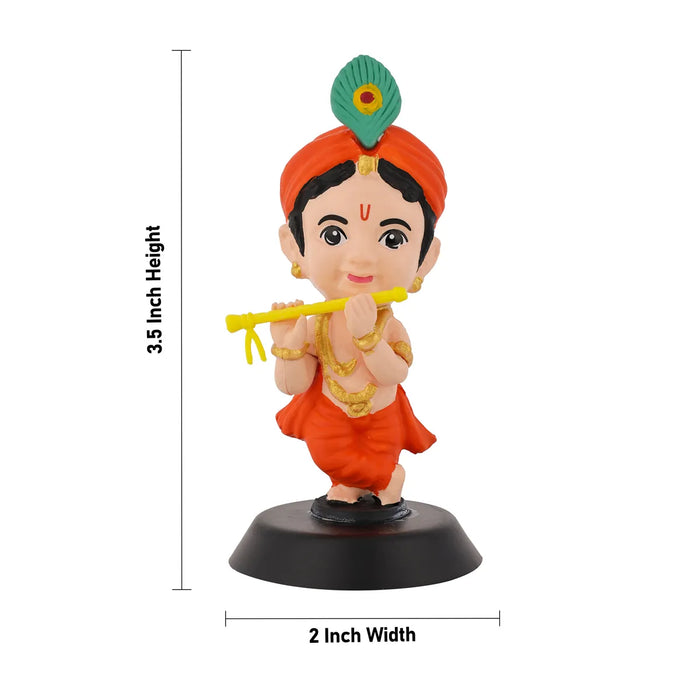 Bhakti Krishna Murti - 3.5 X 2 Inches | Car Dashboard Decor/ Blue Colour Krishna Idol For Home Decoration