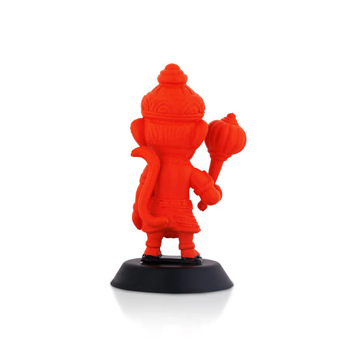 Anjaneya Statue Car Dashboard Stand - 3.75 X 1.5 Inches | Car Decor/ Red Colour Hanuman Idol For Gifting