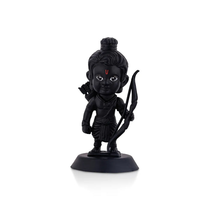 Ayodhya Ram Lalla Ji Car Dashboard Stand - 4 X 1.5 Inches | Car Decor/ Black Colour Rama Statue For Gifting