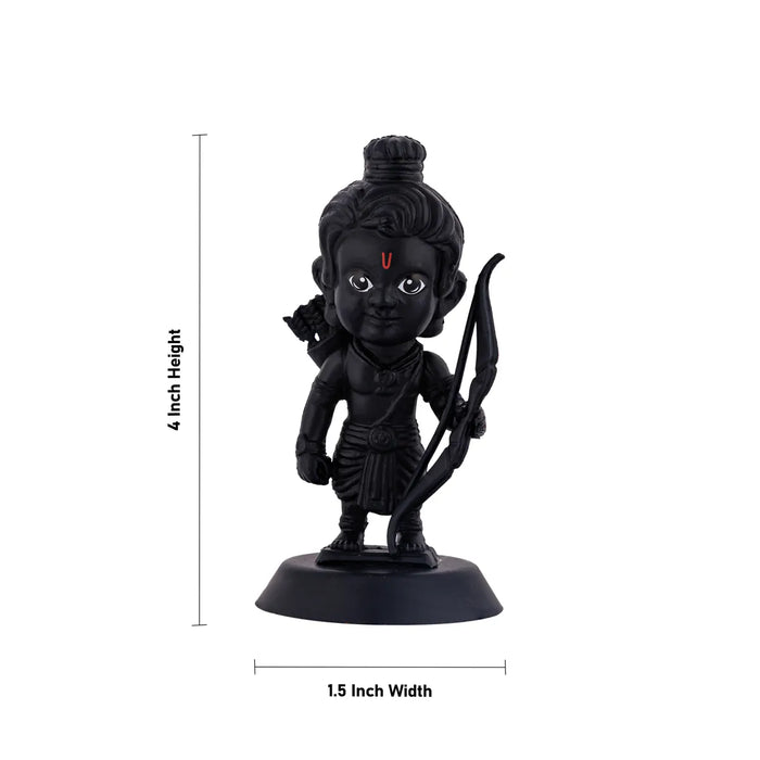 Ayodhya Ram Lalla Ji Car Dashboard Stand - 4 X 1.5 Inches | Car Decor/ Black Colour Rama Statue For Gifting