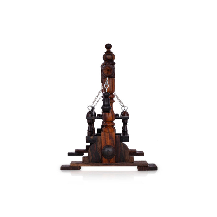 Wooden Jhula - 9.25 x 10 x 6 Inches | Wooden Swing Jhula/ Handcrafted Jhoola for Deity
