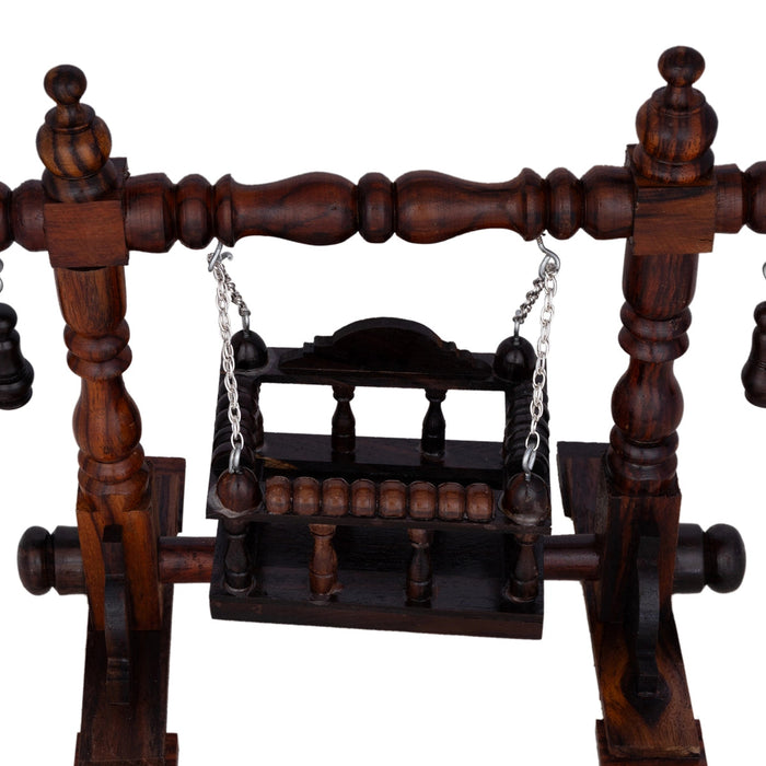 Wooden Jhula - 9.25 x 10 x 6 Inches | Wooden Swing Jhula/ Handcrafted Jhoola for Deity