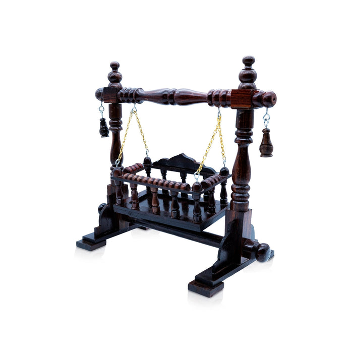 Wooden Jhula - 10.5 x 12 x 6.5 Inches | Wooden Swing Jhula/ Handcrafted Jhoola for Deity