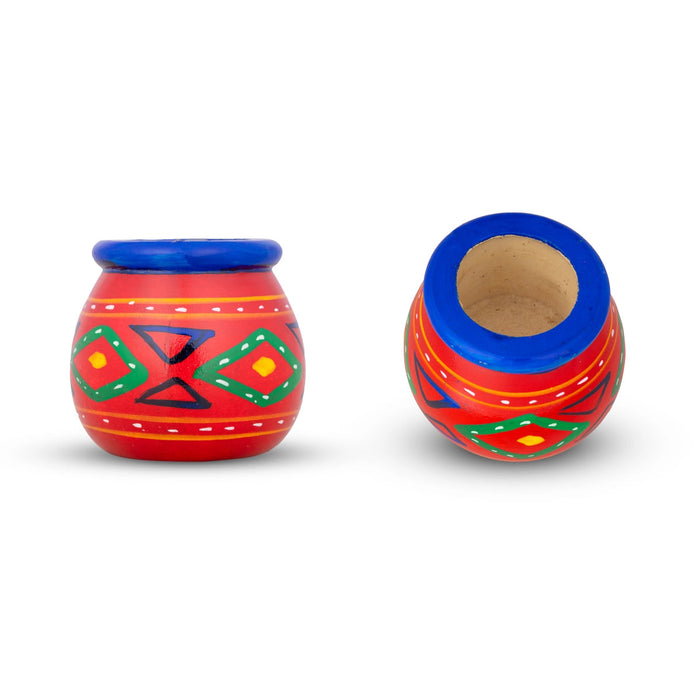 Decorative Pot Set - 7.5 X 2.5 Inches | Wooden Pot/Showpiece/ Decorative Item For Home Decor & Festive Display