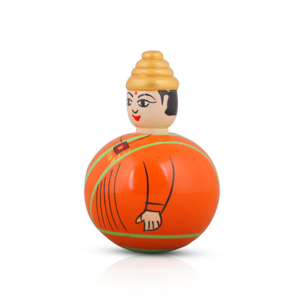 Self Balancing Doll - Men - Thalaiyatti Bommai - Wood - 6 Inch