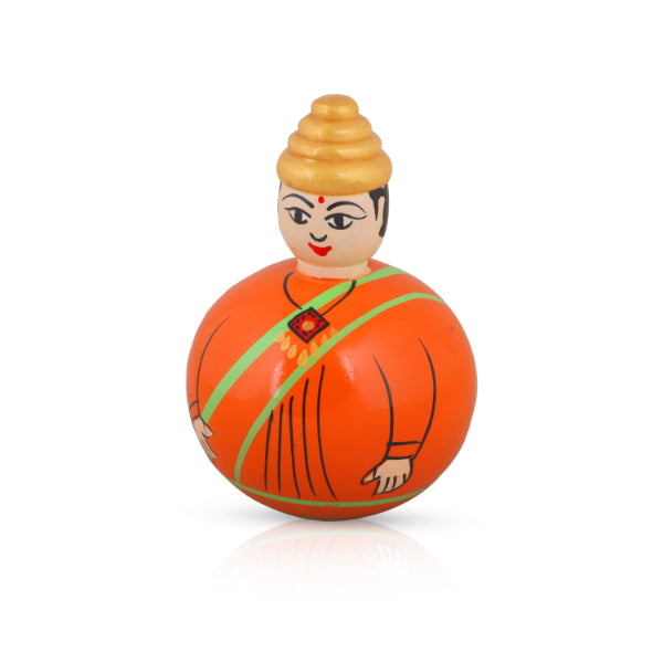 Self Balancing Doll - Men - Thalaiyatti Bommai - Wood - 6 Inch