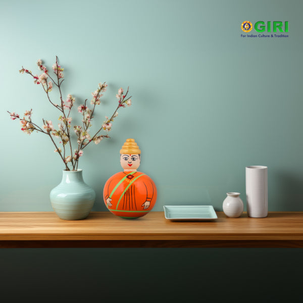 Self Balancing Doll - Men - Thalaiyatti Bommai - Wood - 6 Inch