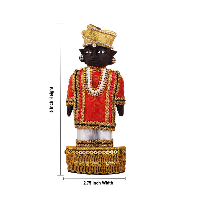 Marapachi Bommai Pair - 6 x 2.75 Inches | Giri Golu Statue/ Decorated Marapachi Doll/Wooden Statue for Marriage