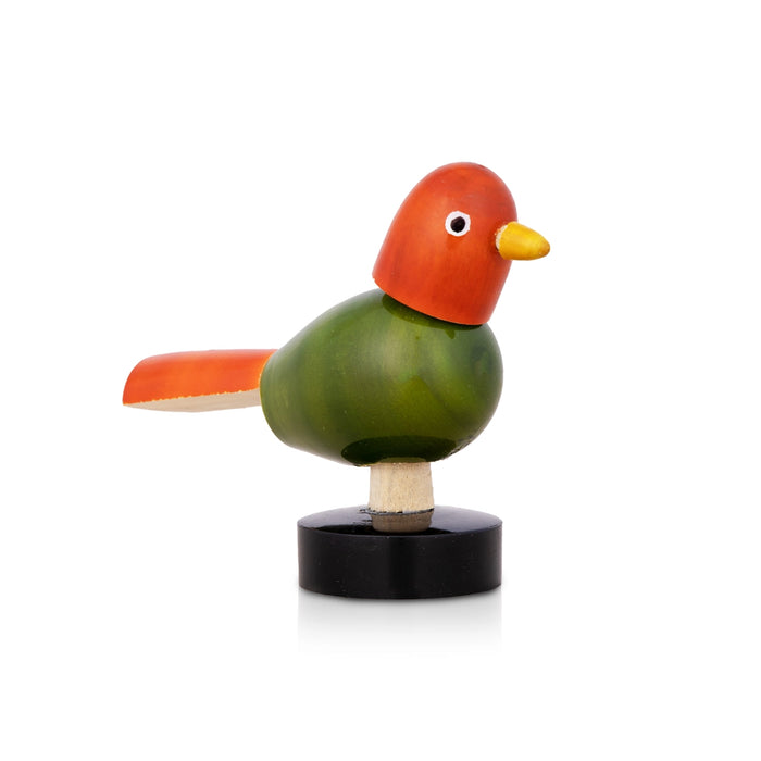 Spring Bird - 2 X 1.5 Inches | Wooden Statue/ Wood Sculpture For Car Dashboard And Table Decor