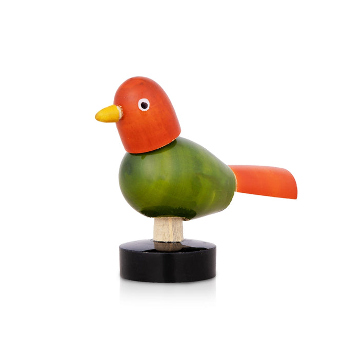 Spring Bird - 2 X 1.5 Inches | Wooden Statue/ Wood Sculpture For Car Dashboard And Table Decor