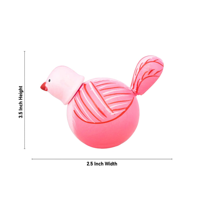 Wooden Bird - 3.5 X 2.5 Inches | Wood Sculpture/ Self Balancing Doll/ Wooden Toy For Home Decor & Gifting