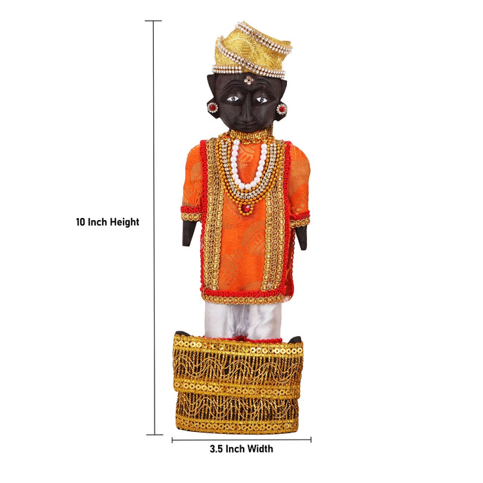 Marapachi Bommai Pair - 10 x 3.5 Inches | Giri Golu Statue/ Decorated Marapachi Doll/Wooden Statue for Marriage