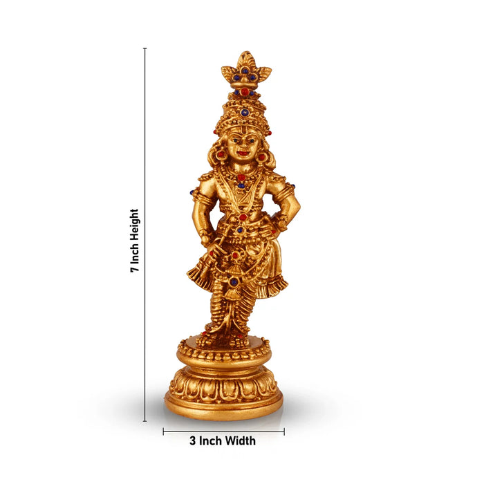 Sri Krishna Idol - 7 x 3 Inches | Resin Kannan Statue for Pooja