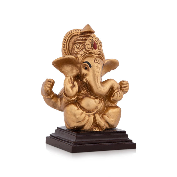 Ganapati Idol - 3 x 2.5 Inches | Resin Statue/ Vinayaka Statue/ Ganesha Statue for Home