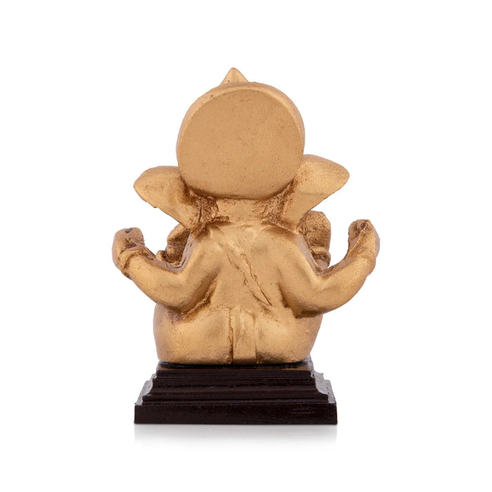 Ganapati Idol - 3 x 2.5 Inches | Resin Statue/ Vinayaka Statue/ Ganesha Statue for Home