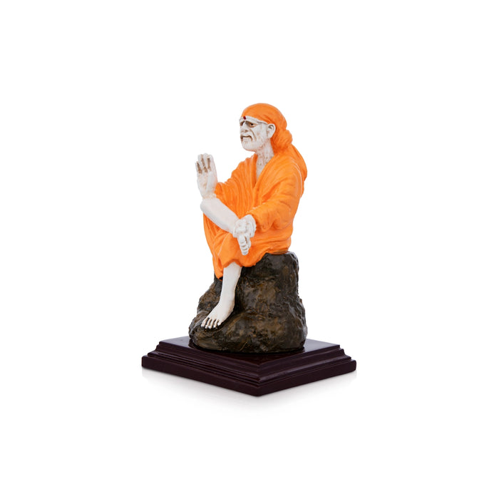 Shirdi Saibaba - 5 x 2.5 Inches | Marble Dust Sai Baba Murti/ Saibaba Statue/ Sai Baba Idol for Home