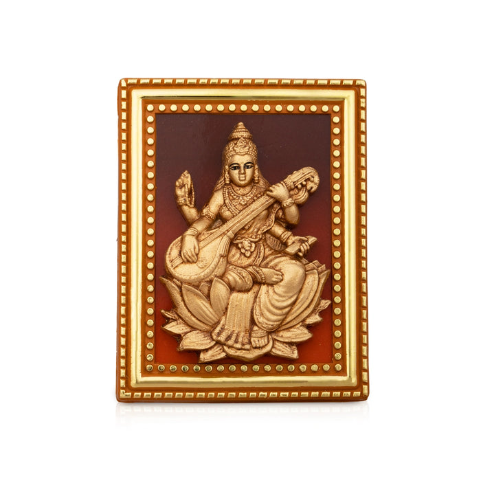 Saraswati Photo Frame - 4 x 3 Inches | Photo Frame/ Picture Stand/ Frame Photo for Pooja Space