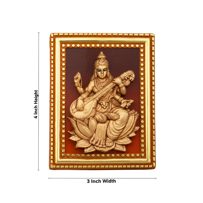 Saraswati Photo Frame - 4 x 3 Inches | Photo Frame/ Picture Stand/ Frame Photo for Pooja Space