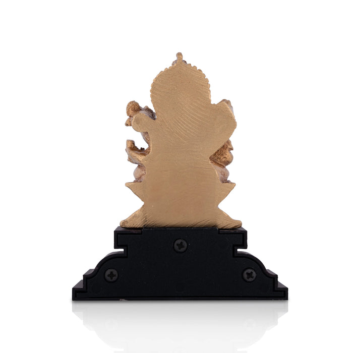 Saraswathi Sitting On Lotus Base Murti - 4 x 3.25 Inches | Resin Idol/ Saraswati Statue for Pooja Space