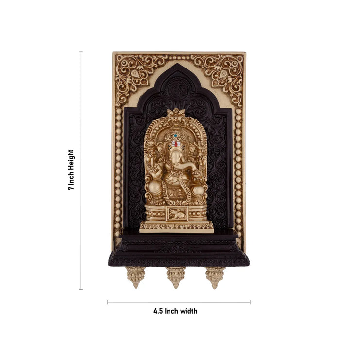 Ganesh Murti Wall Hanging - 7 X 4.5 Inches | Ganpati Murti Wall Hanger/ Resin Vinayaka Statue Wall Decoration