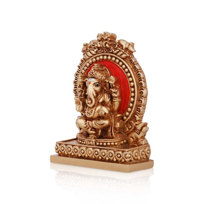 Vinayagar Sitting on Simhasan Murti - 4 x 3 Inches | Resin Idol/ Ganesha Figurine For Pooja Room