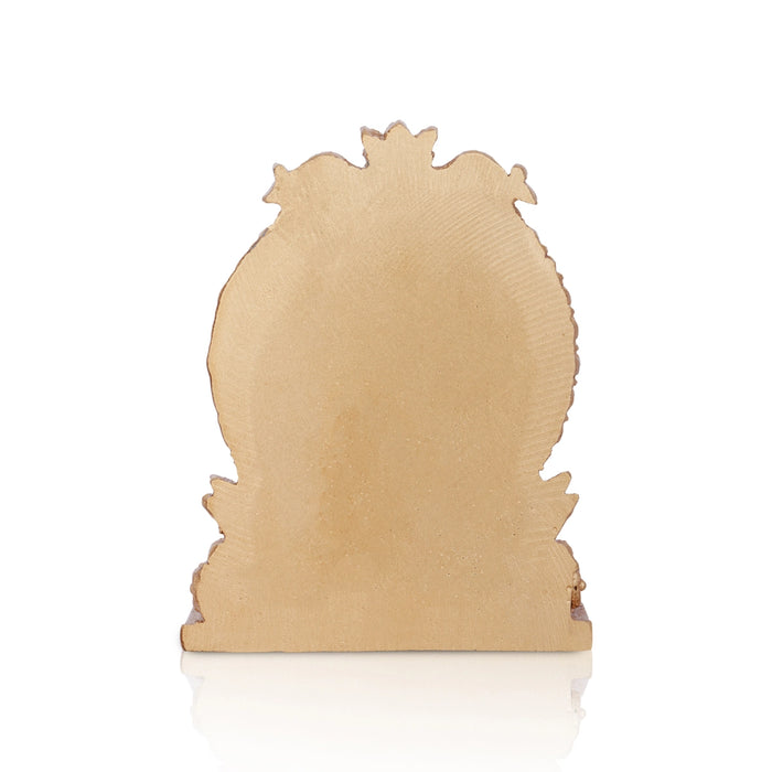Vinayagar Sitting on Simhasan Murti - 4 x 3 Inches | Resin Idol/ Ganesha Figurine For Pooja Room