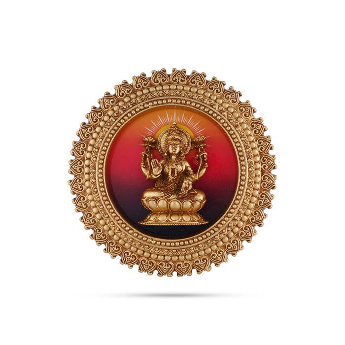 Lakshmi Wall Hanging - 7 x 7 Inches | Resin Laxmi Round Wall Hanger for Home