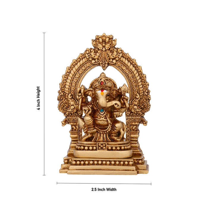 Ganapati With Arch Murti - 4 x 2.5 Inches | Resin Idol/ Ganesha Statue For Home & Pooja