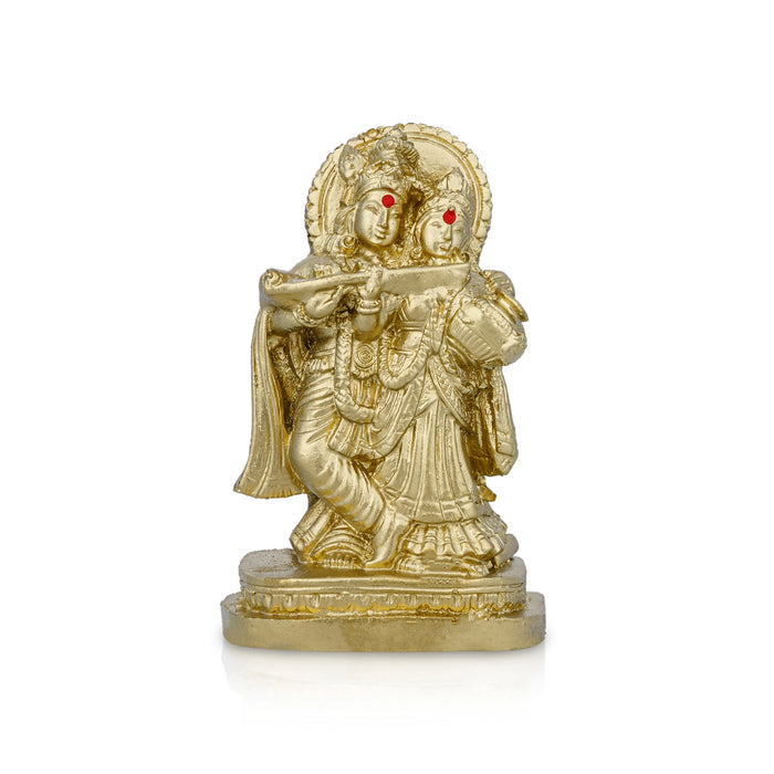 Radha Krishna Murti - 3 x 2 Inches | Resin Statue/ Radha Krishna Idol for Pooja/ 95 Gms Approx