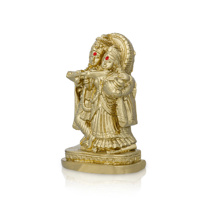 Radha Krishna Murti - 3 x 2 Inches | Resin Statue/ Radha Krishna Idol for Pooja/ 95 Gms Approx