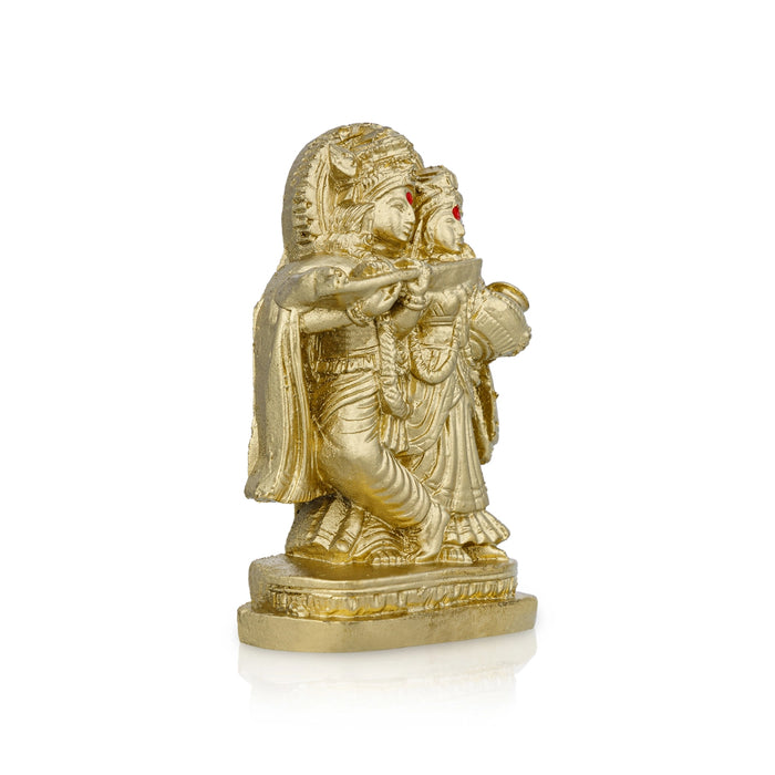 Radha Krishna Murti - 3 x 2 Inches | Resin Statue/ Radha Krishna Idol for Pooja/ 95 Gms Approx
