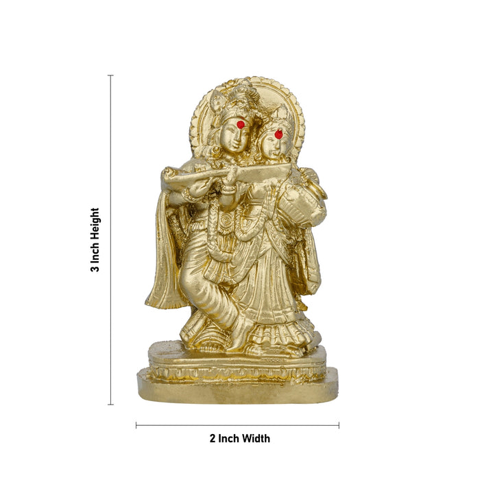 Radha Krishna Murti - 3 x 2 Inches | Resin Statue/ Radha Krishna Idol for Pooja/ 95 Gms Approx