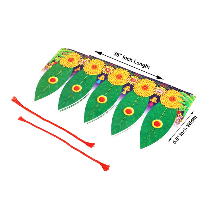 Thoranam- 5.5 x 36 Inches | Plastic Bandhanwar/ Banana Leaf Toran for Door Decor