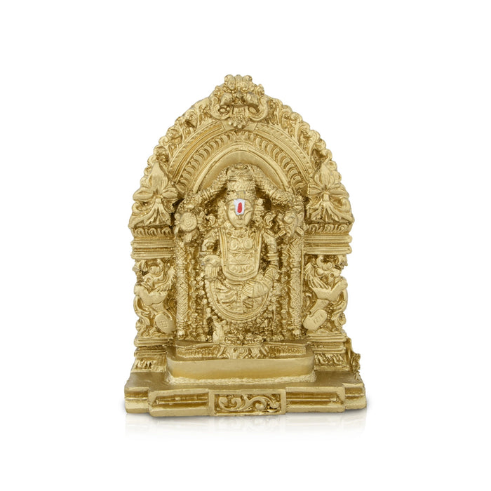 Balaji Murti With Arch - 4.5 x 3.25 Inches | Resin Statue/ Balaji Idol/ Venkateswara Swamy Idol for Pooja