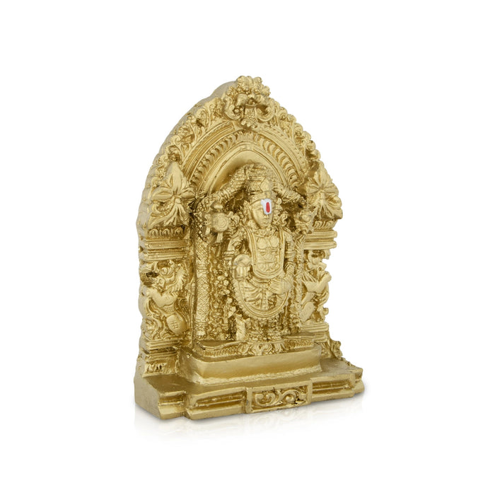 Balaji Murti With Arch - 4.5 x 3.25 Inches | Resin Statue/ Balaji Idol/ Venkateswara Swamy Idol for Pooja