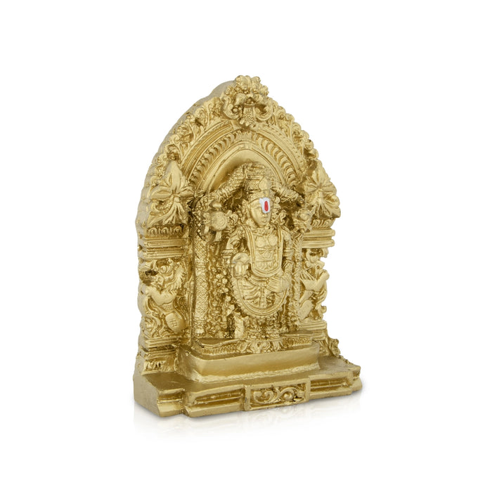Balaji Murti With Arch - 4.5 x 3.25 Inches | Resin Statue/ Balaji Idol/ Venkateswara Swamy Idol for Pooja