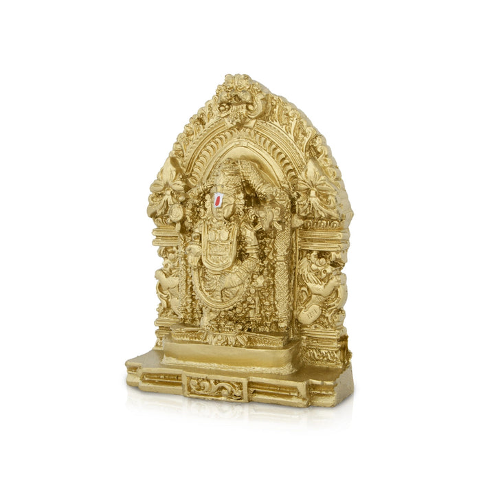 Balaji Murti With Arch - 4.5 x 3.25 Inches | Resin Statue/ Balaji Idol/ Venkateswara Swamy Idol for Pooja
