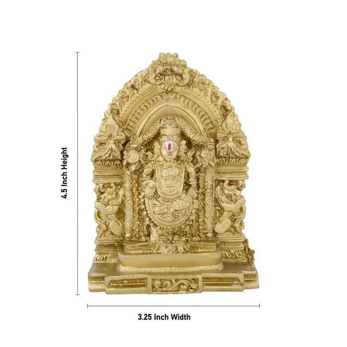 Balaji Murti With Arch - 4.5 x 3.25 Inches | Resin Statue/ Balaji Idol/ Venkateswara Swamy Idol for Pooja