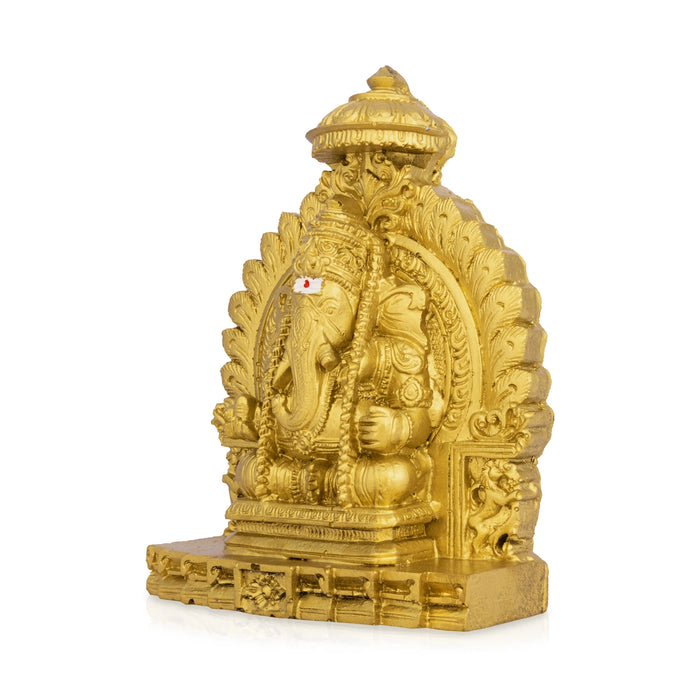 Vinayagar With Arch Sitting On Base Murti - 5.5 x 3.25 Inches | Resin Idol/ Ganpati Statue For Pooja Room
