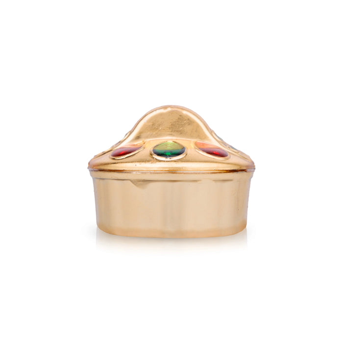 Kumkum Bharani Set - 1.5 x 1 Inches | 12 Pcs/ Kumkum Box/ Gold Colour Kumkum Pot for Women