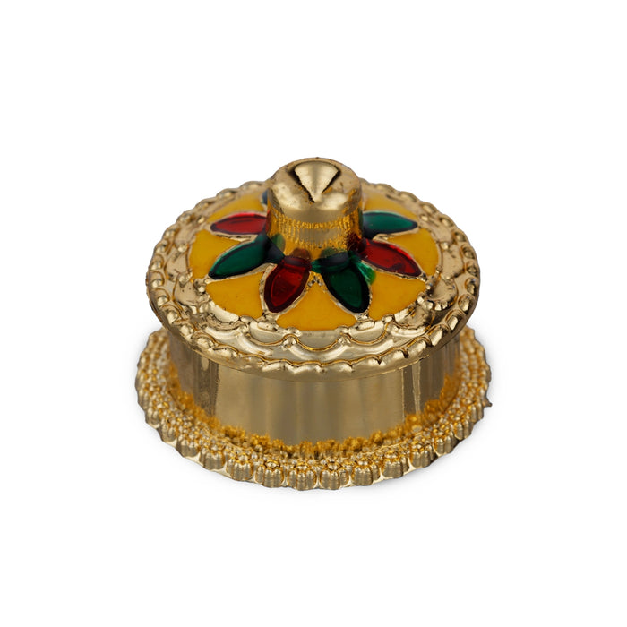 Kumkum Box Set - 1.5 x 1 Inches | 10 Pcs/ Kumkum Bharani/ Kumkum Pot for Pooja/ 100 Gms/ Assorted Design