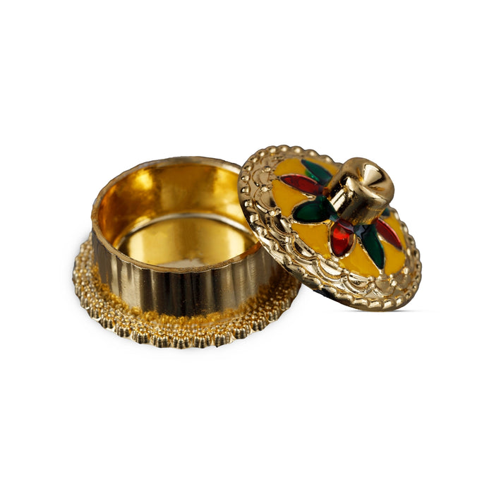 Kumkum Box Set - 1.5 x 1 Inches | 10 Pcs/ Kumkum Bharani/ Kumkum Pot for Pooja/ 100 Gms/ Assorted Design