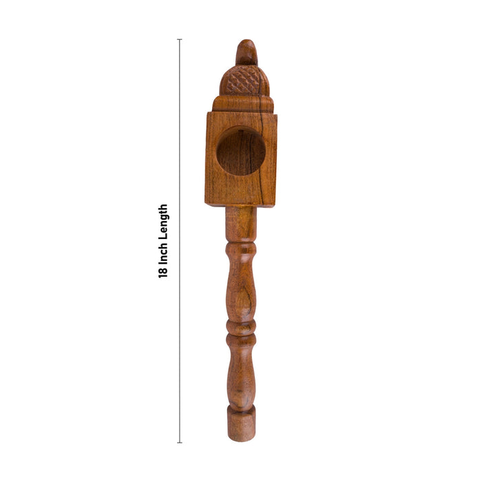 Havan Spoon Set - 18 X 3 X 2 Inches | Homam Spoon/ Havan Ghee Spoon/ Wooden Hawan Spoon For Pooja & Yajna