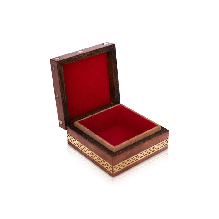 Jewellery Box - 1.5 x 3 Inches | Shesham Wooden Storage Box / Decorative Jewel Organizer