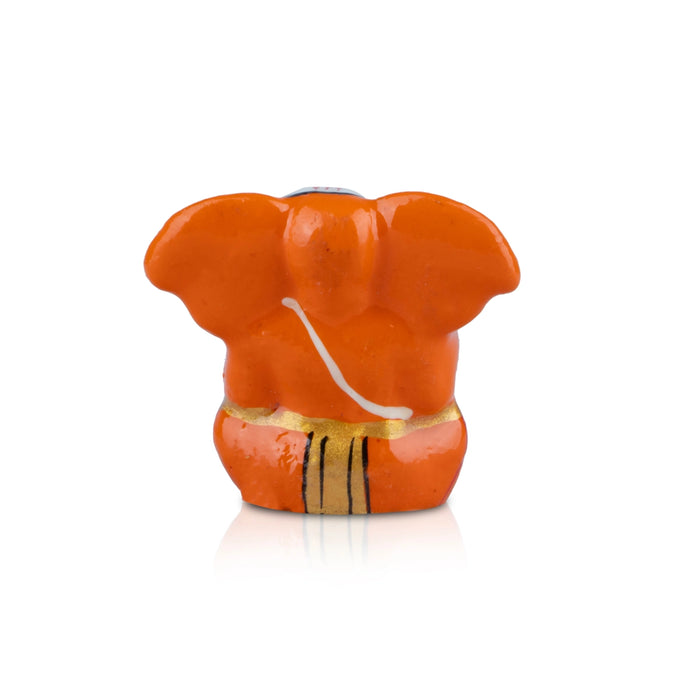Ganesha with Big Ear Murti - 1 x 1.5 Inches | Metal Painted Ganapati Idol/ Vinayagar Statue