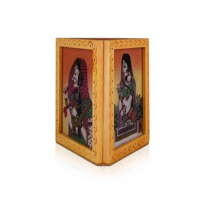 Pen Stand - 4.5 x 3 Inches | Wooden Pen Holder/ Pen Organizer For Desk