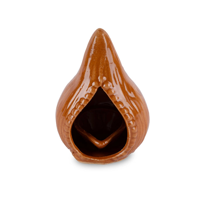 Kartik Deepam - 4.25 x 3 Inches | Coconut Shape Ceramic Lamp/ Karthik Deepam/ Agal Vilakku Deepam for Pooja