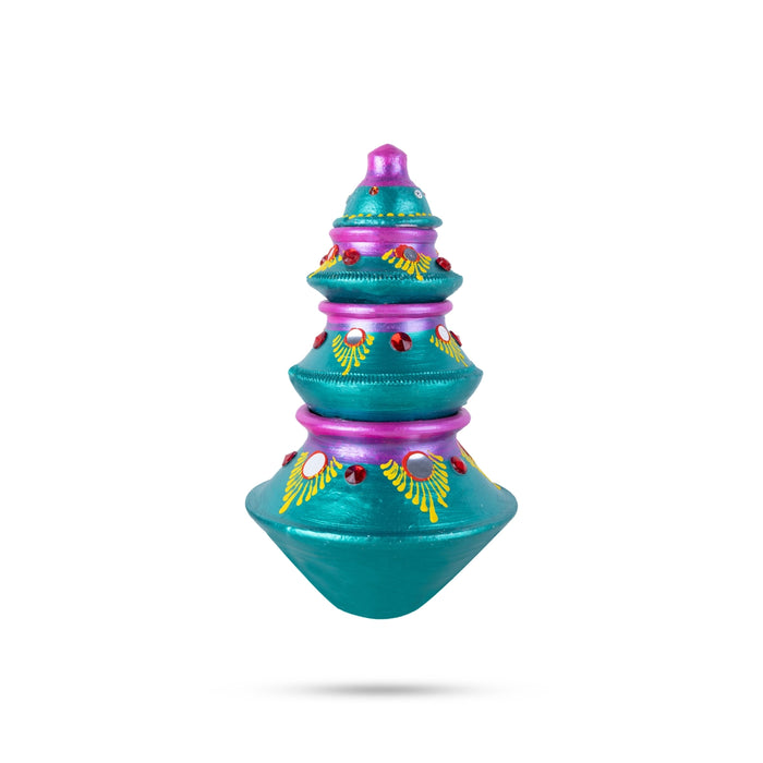 Kubera 3 Step Pot - 8.5 x 5 Inches | Medium Pot/ Kubera Dhanalakshmi Pot/ Kubera Paanai for Pooja Decor