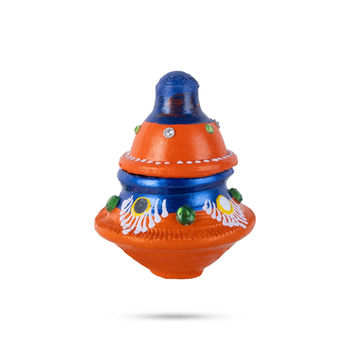 Kubera 3 Step Pot - 8.5 x 5 Inches | Medium Pot/ Kubera Dhanalakshmi Pot/ Kubera Paanai for Pooja Decor
