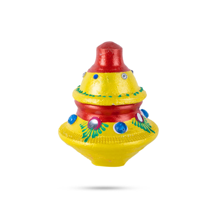 Kubera 3 Step Pot - 8.5 x 5 Inches | Medium Pot/ Kubera Dhanalakshmi Pot/ Kubera Paanai for Pooja Decor